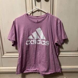 Adidas Mauve Tee with White Emblem